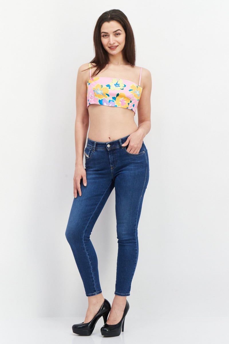 Gbemi Women Square Neck Sleeveless Floral Print Top, Pink Combo - Image 3